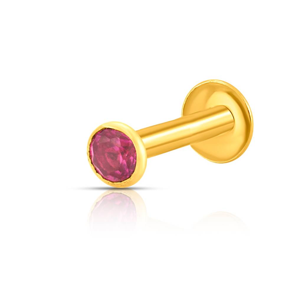 Yuvora 18K Yellow Gold Amber Dawn Nose Pin For Women | Screw Back Closure | Bis Hallmarked | Pure Gol : SSNP1007-KT-3R-18YG-OS