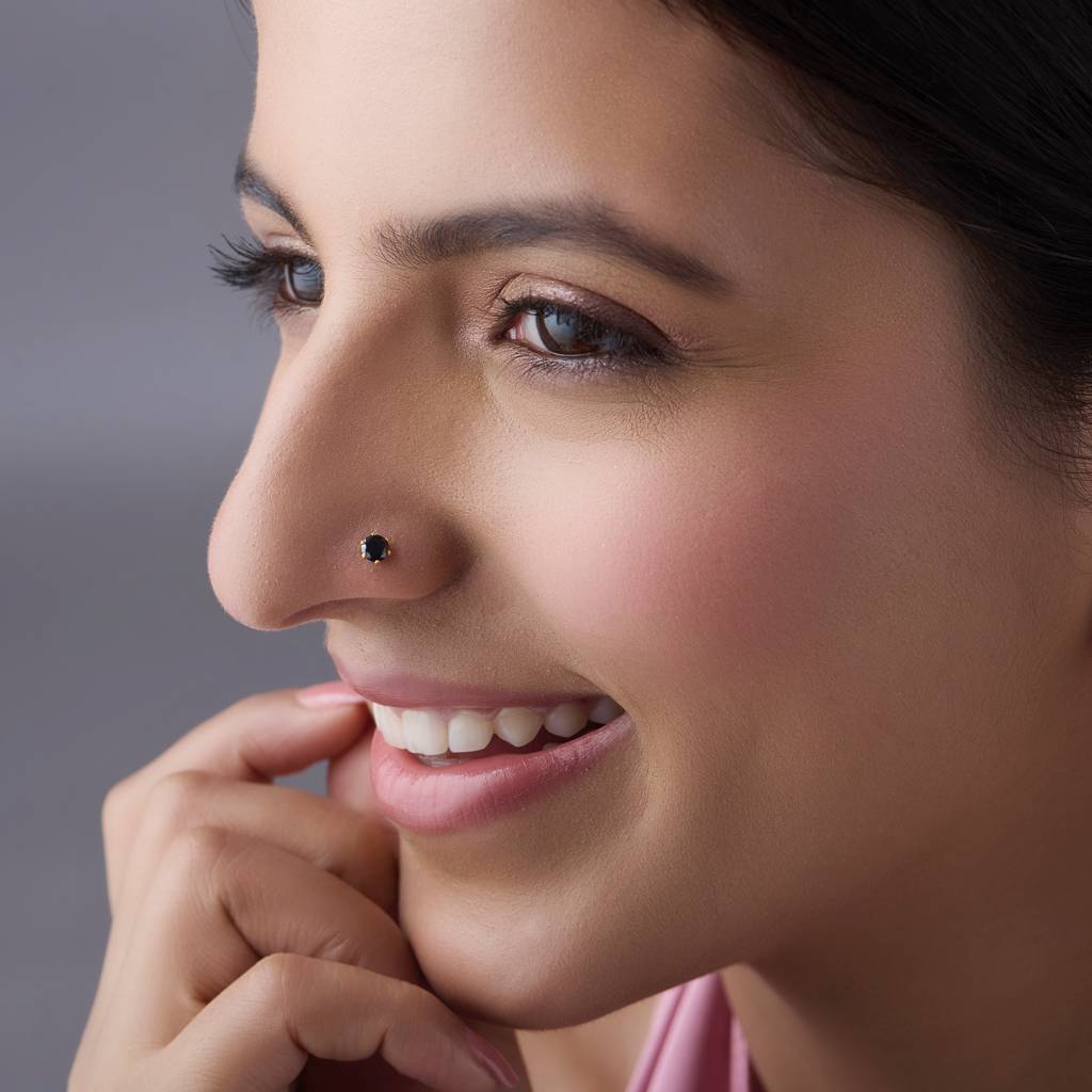 Yuvora 18K Yellow Gold Gold Radiance Nose Pin For Women | Screw Back Closure | Bis Hallmarked | Pure : SSNP1008-RJ-3BK-18YG-OS