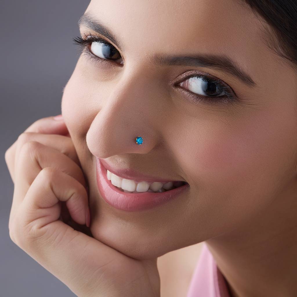 Yuvora 18K Yellow Gold Gold Radiance Nose Pin For Women | Screw Back Closure | Bis Hallmarked | Pure : SSNP1009-RJ-3SB-18YG-OS