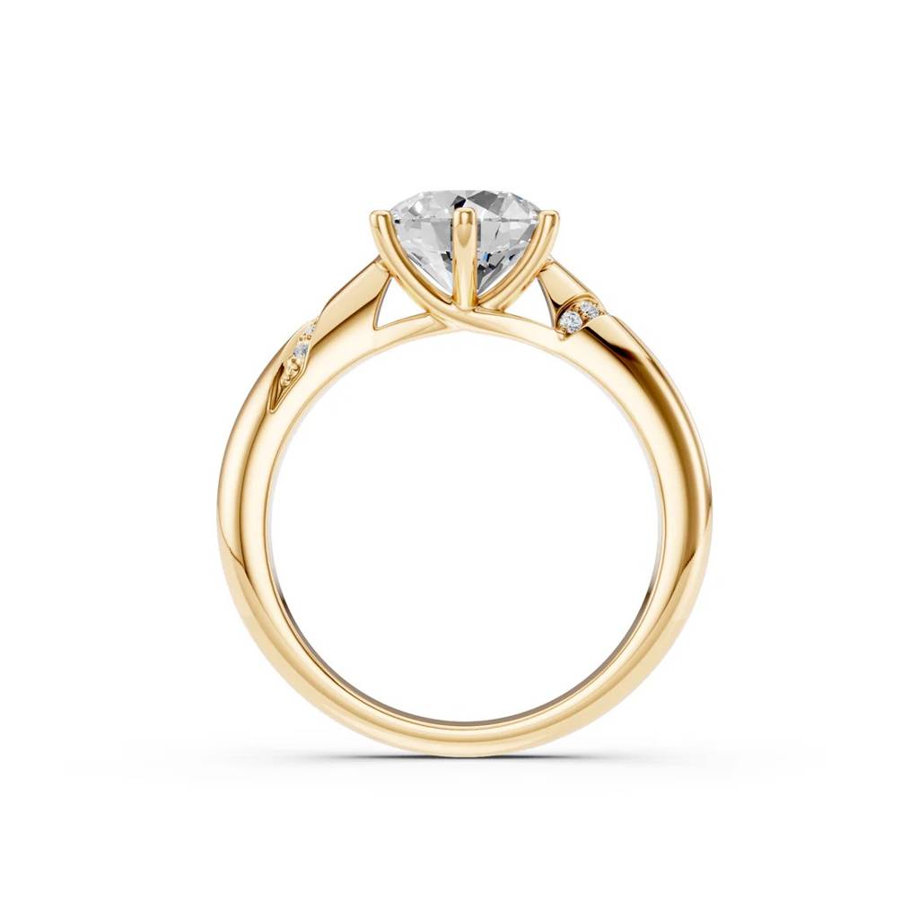 2Ct Round Cut Natural Moissanite Women'S Engagement Ring 14K  Yellow Gold Plated : SSRL-0004-Y-8