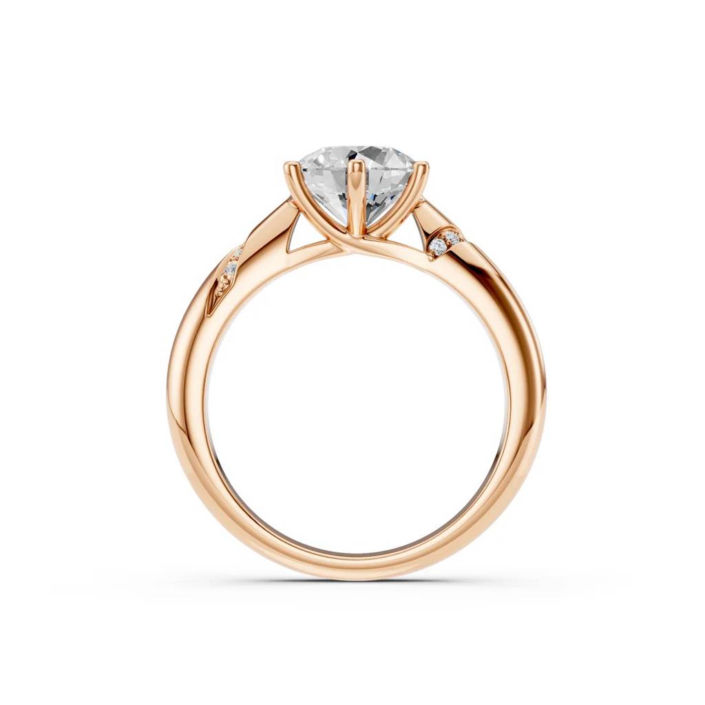 2Ct Round Cut Natural Moissanite Women'S Engagement Ring 14K  Rose  Gold Plated : SSRL-0004-RG-8