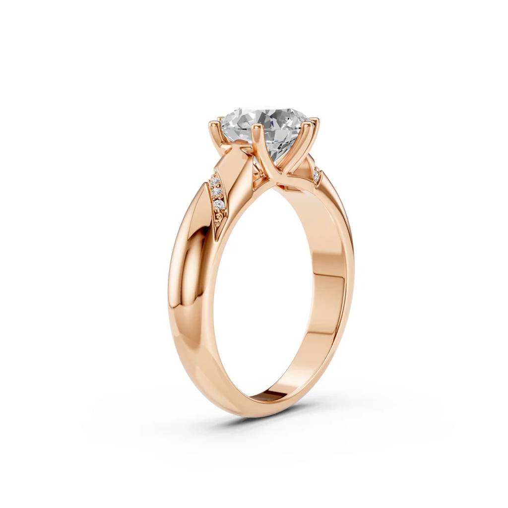 2Ct Round Cut Natural Moissanite Women'S Engagement Ring 14K  Rose  Gold Plated : SSRL-0004-RG-8