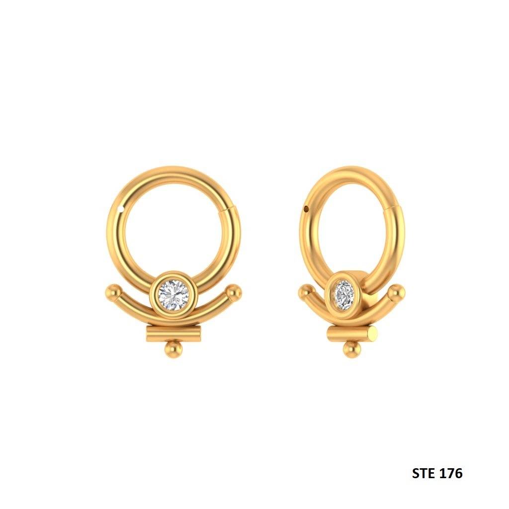 Moissanite Diamond Arc 925 Sterling Silver Septum Nose Ring : STE176