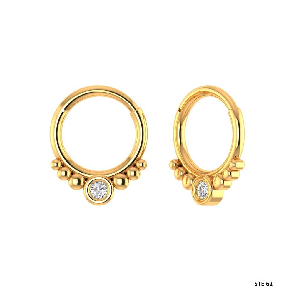 925 Sterling Silver With Moissanite Diamond  Septum Nose Ring : STE62