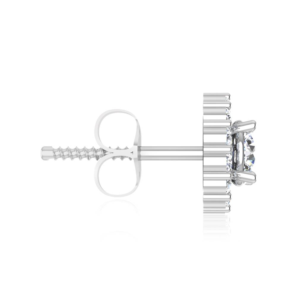 Iski Uski 925 Sterling Silver Moondust Halo Solitaire Stud Earrings