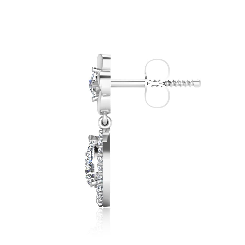 Iski Uski 925 Sterling Silver Garion Solitaire Drop Earrings