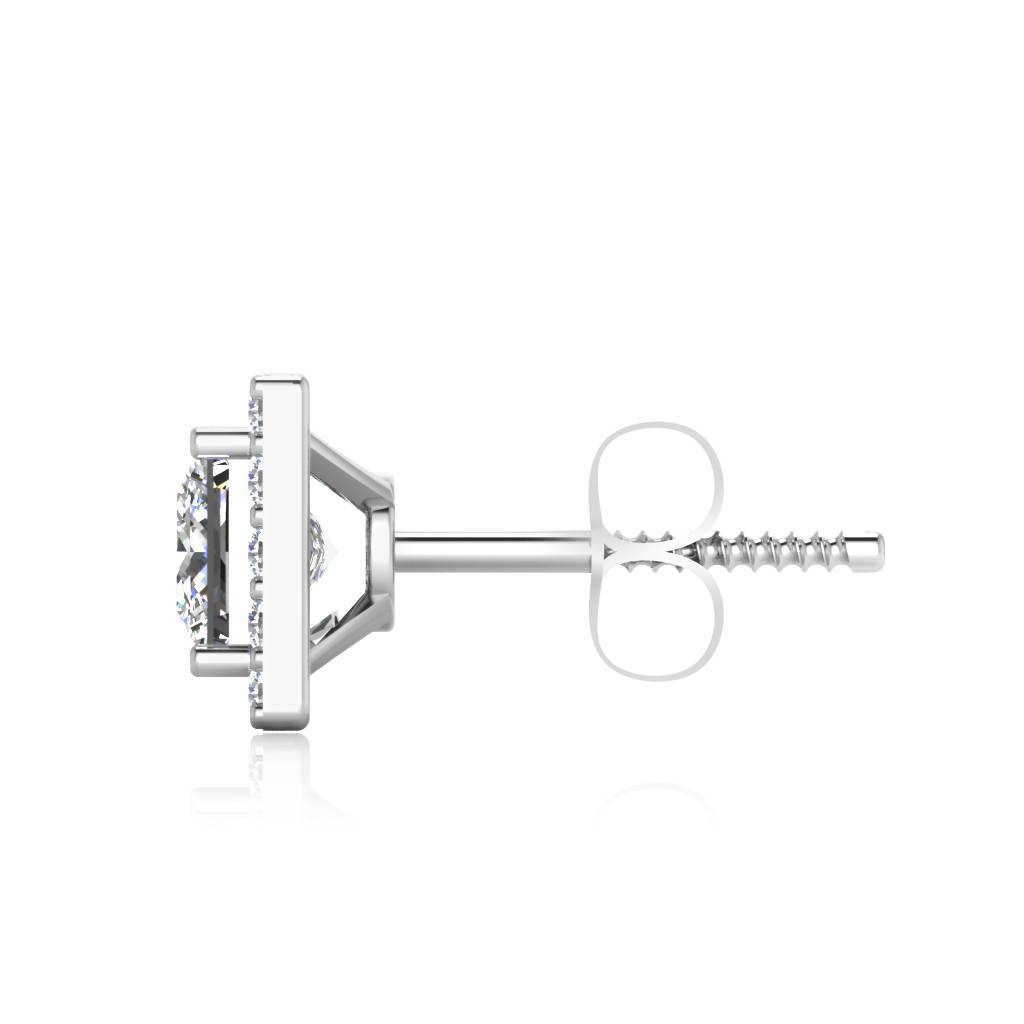 Iski Uski 925 Sterling Silver Princess Solitaire Stud Earrings