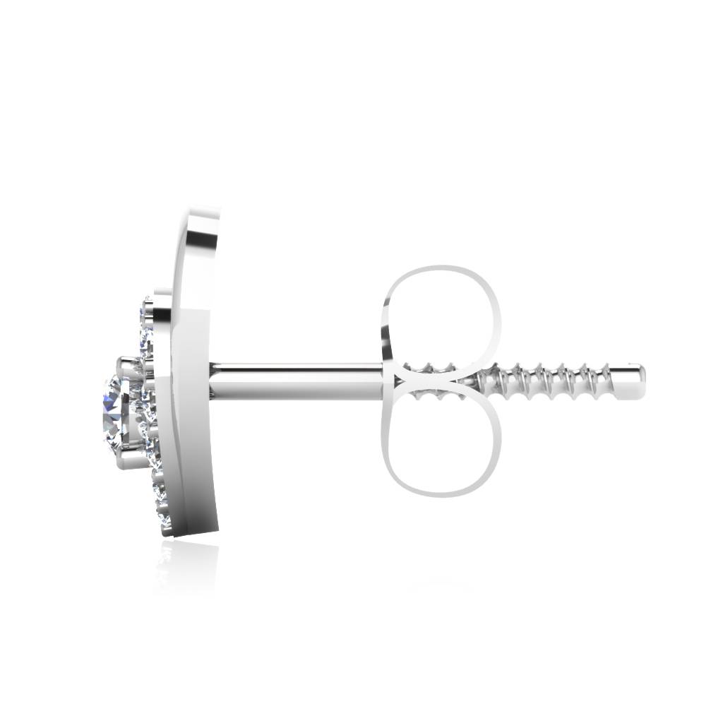 Iski Uski 925 Sterling Silver Heart Solitaire Stud Earrings