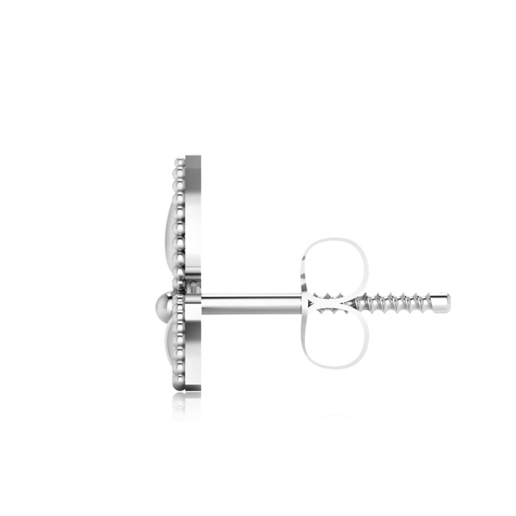 Iski Uski 925 Sterling Silver Leaf Silver Stud Earrings