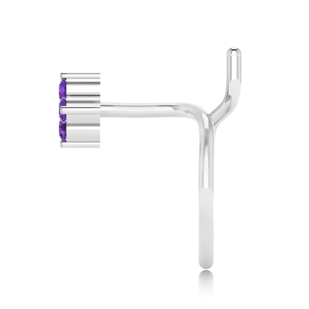 The Ziva Amethyst Nose Pin : NS-0003YGA
