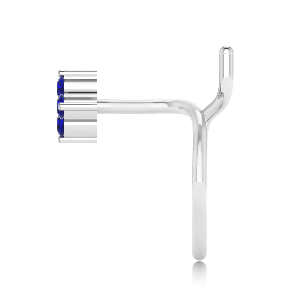The Ziva Blue Sapphire Nose Pin : NS-0003YGBS