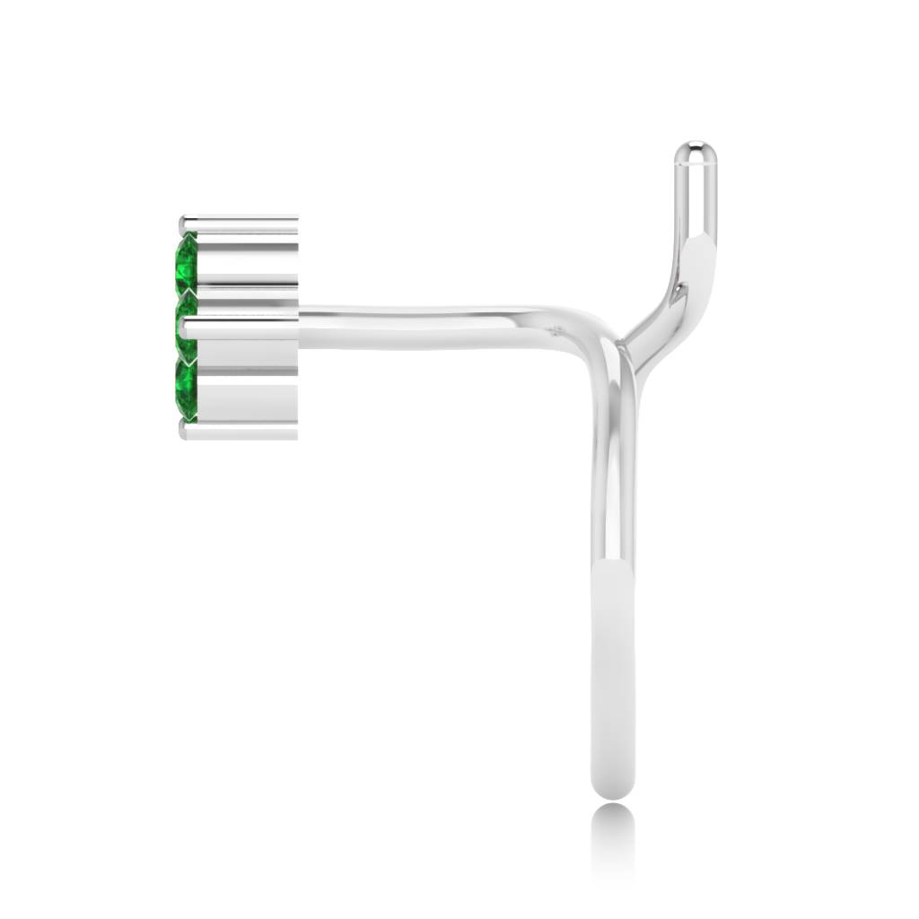 The Ziva Emerald Nose Pin : NS-0003YGE