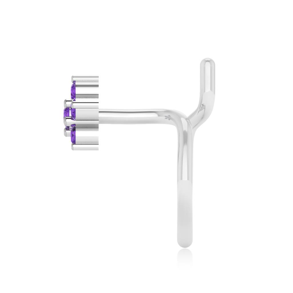 The Flora Amethyst Nose Pin : NS-0007YGA