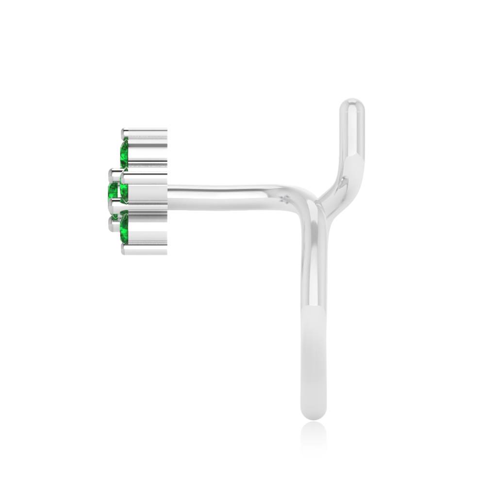 The Flora Emerald Nose Pin : NS-0007YGE