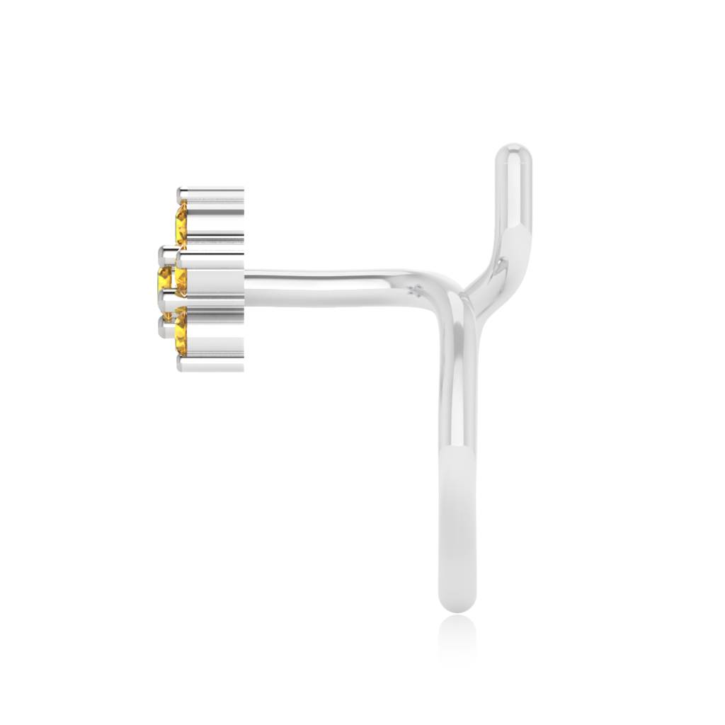 The Flora Yellow Sapphire Nose Pin : NS-0007YGYS