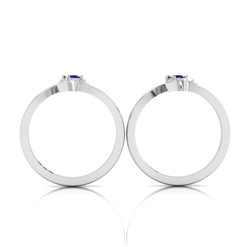 Iski Uski 925 Sterling Silver Star Blue Cz Toe Rings