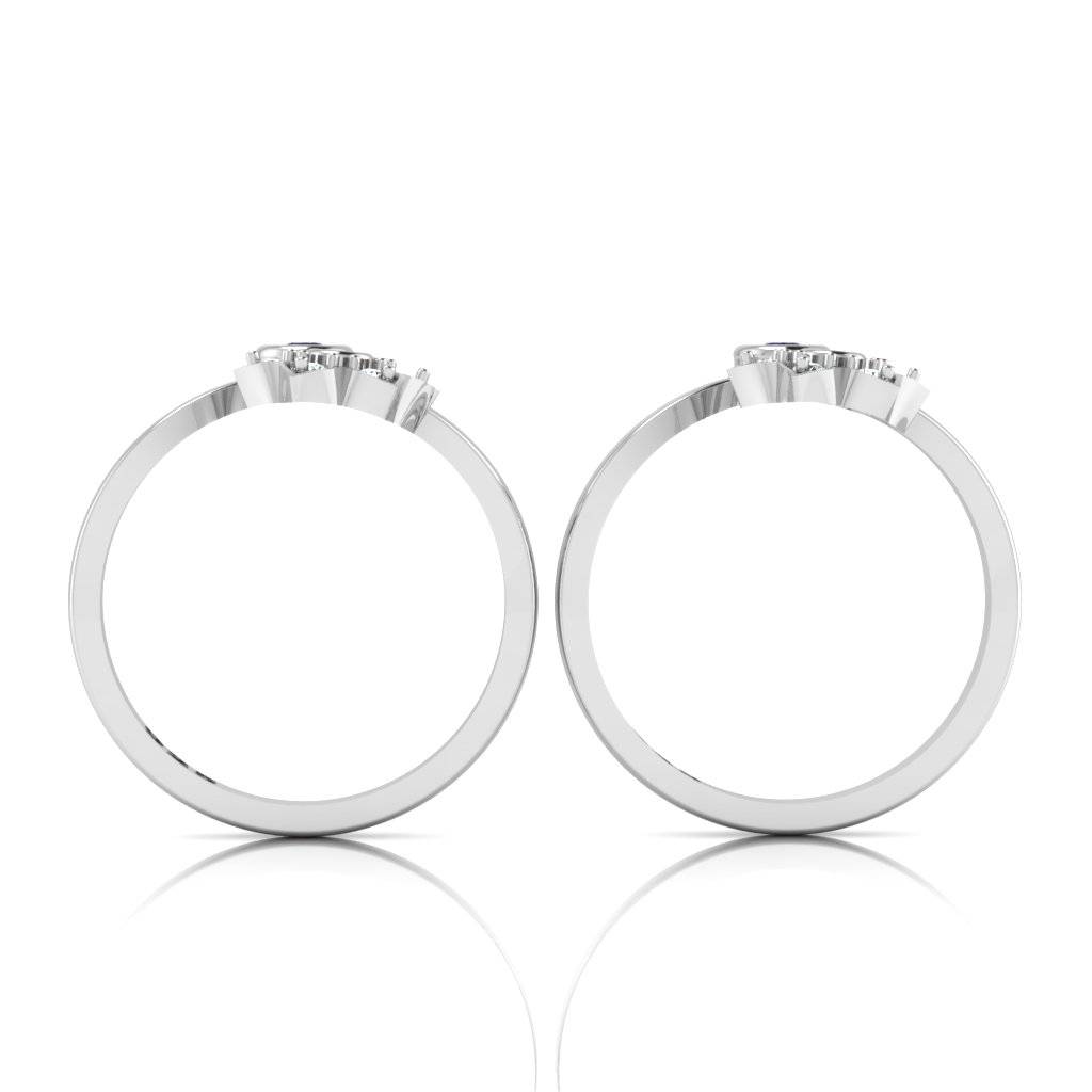 Iski Uski 925 Sterling Silver Flower Cz Toe Rings