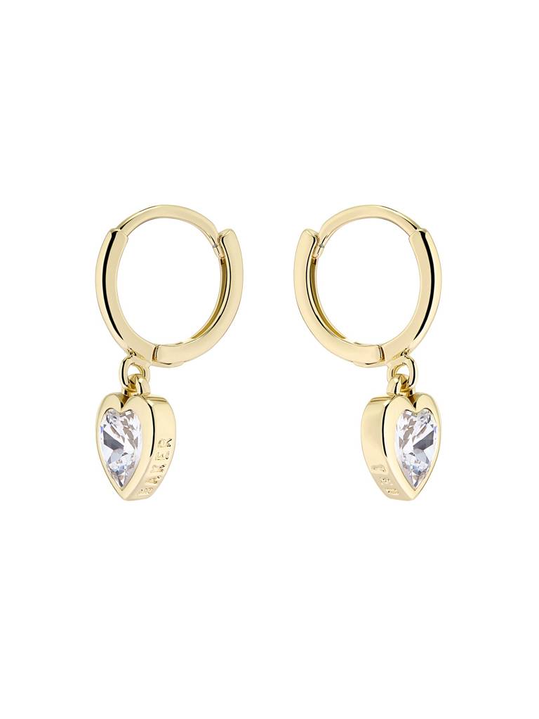 Hanniy: Crystal Heart Huggie Earring : TBJ2615-02-02