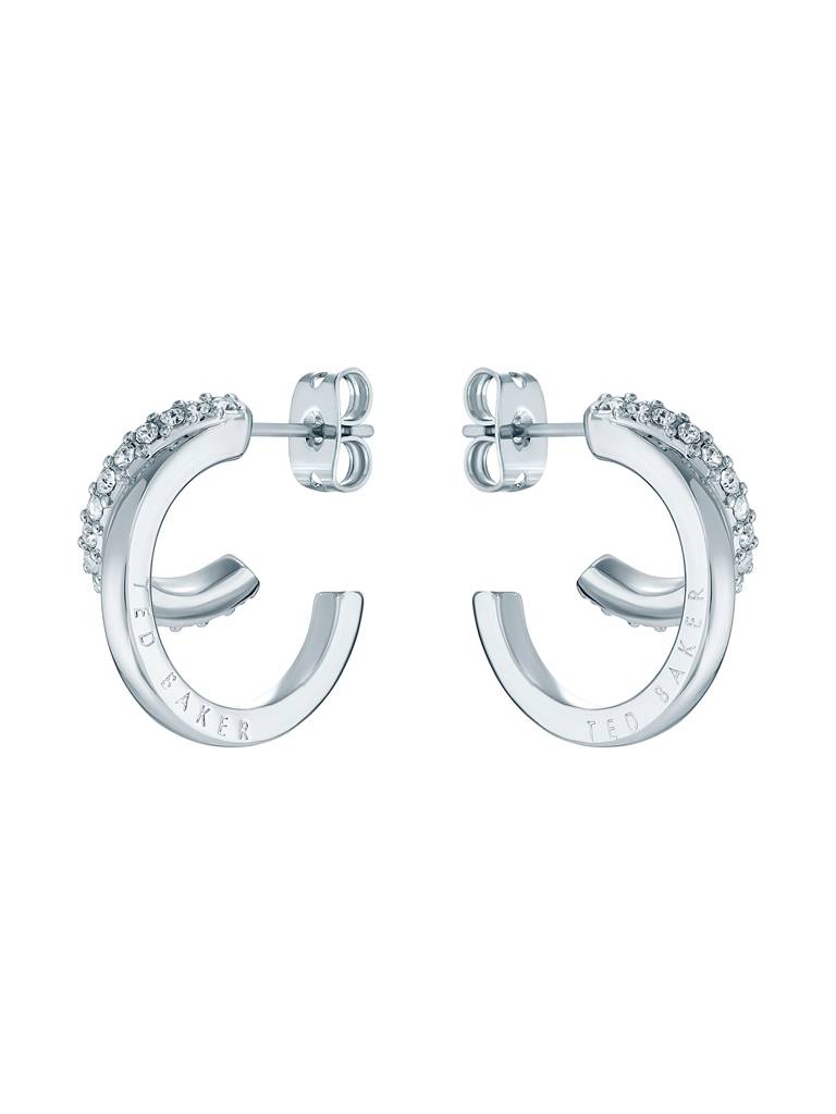 Helias: Crystal Double Hoop Crystal Earring : TBJ3458-01-02