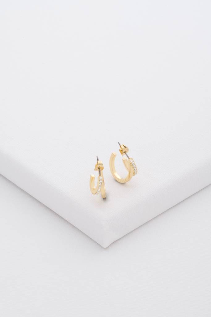 Helias: Crystal Double Hoop Crystal Earring : TBJ3458-02-02