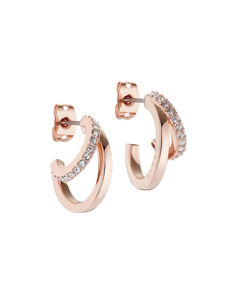 Helias: Crystal Double Hoop Crystal Earring : TBJ3458-24-02