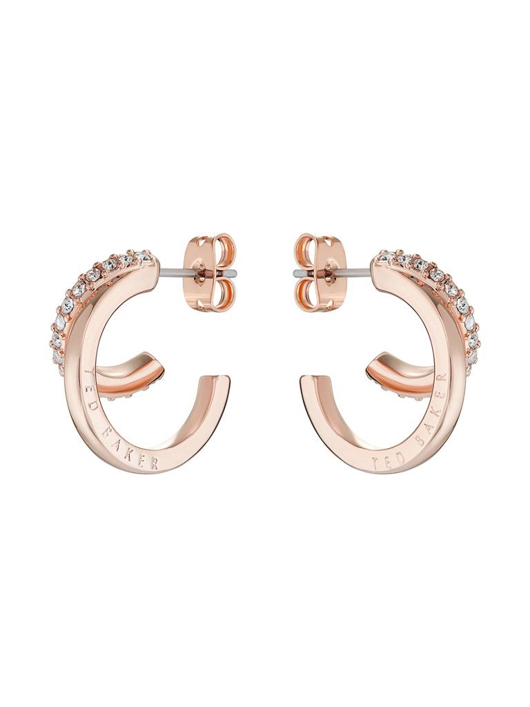 Helias: Crystal Double Hoop Crystal Earring : TBJ3458-24-02