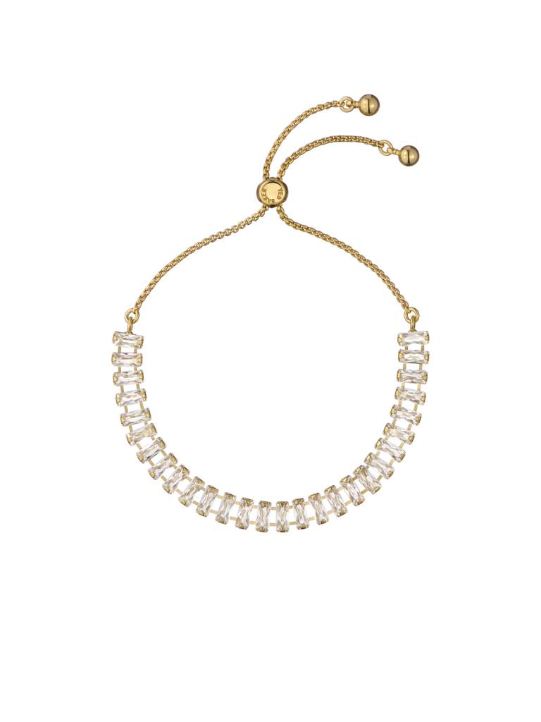Isabela: Crystal Baguette Adjustable Bracelet : TBJ3779-02-02