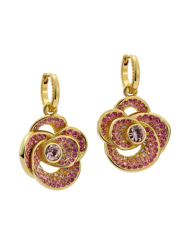 Florence: Crystal Flower Huggie Earrings : TBJ3847-02-34