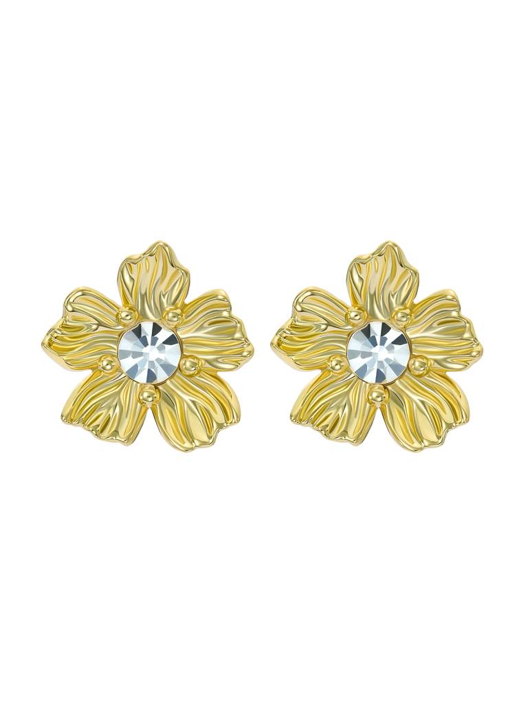 Petulia: Flower Statement Crystal Stud Earrings : TBJ3863-02-02