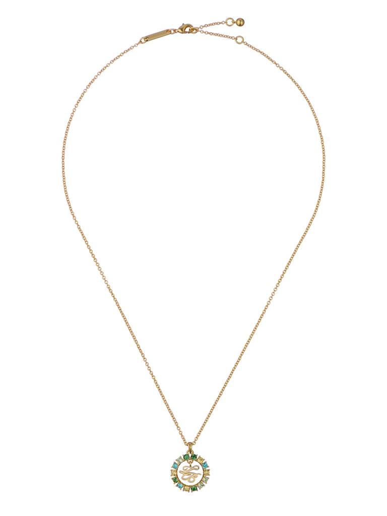 Molli: Monogram Crystal Pendant Necklace : TBJ3941-02-35