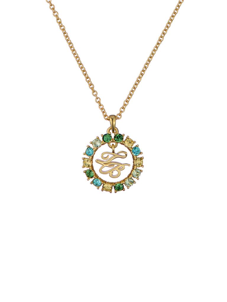 Molli: Monogram Crystal Pendant Necklace : TBJ3941-02-35