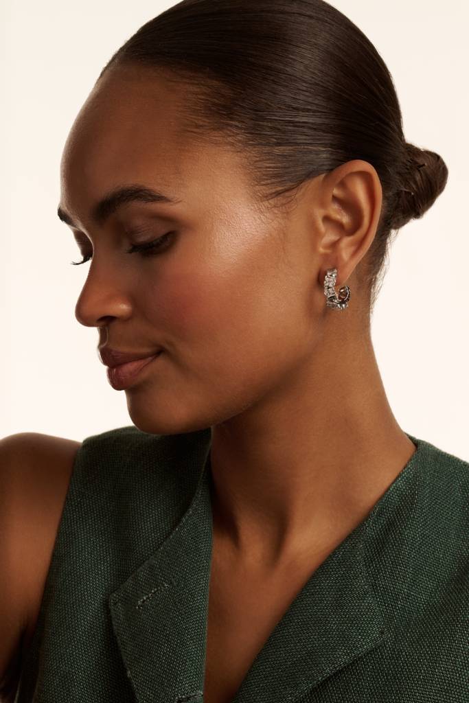 Clarence: Crystal Cluster Hoop Earrings : TBJ3949-01-02