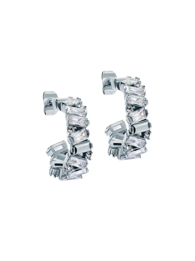 Clarence: Crystal Cluster Hoop Earrings : TBJ3949-01-02