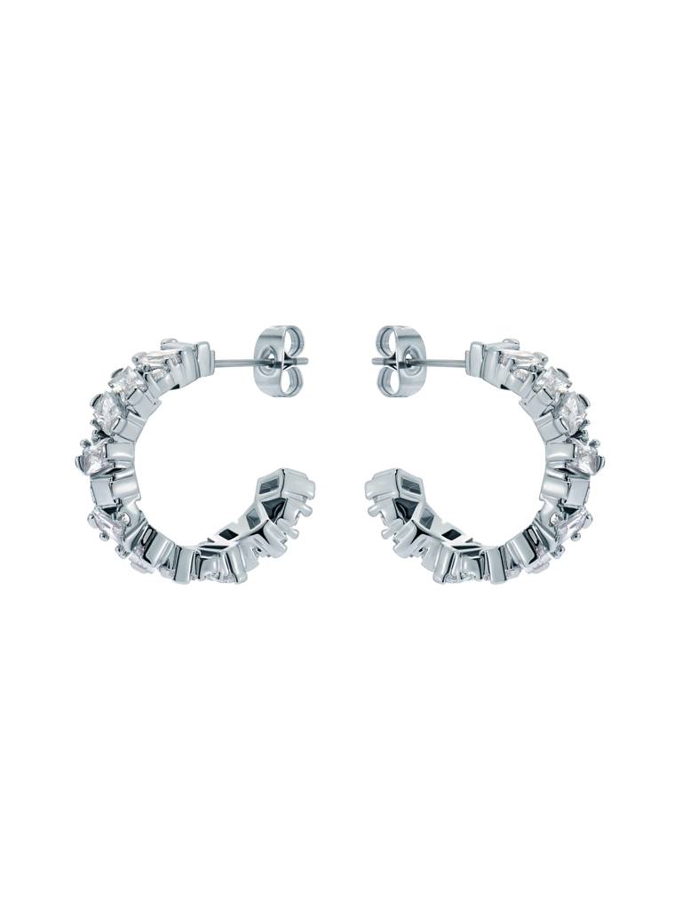 Clarence: Crystal Cluster Hoop Earrings : TBJ3949-01-02