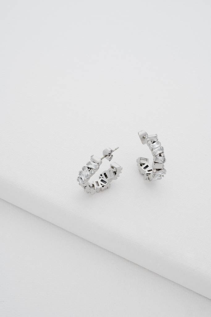 Clarence: Crystal Cluster Hoop Earrings : TBJ3949-01-02