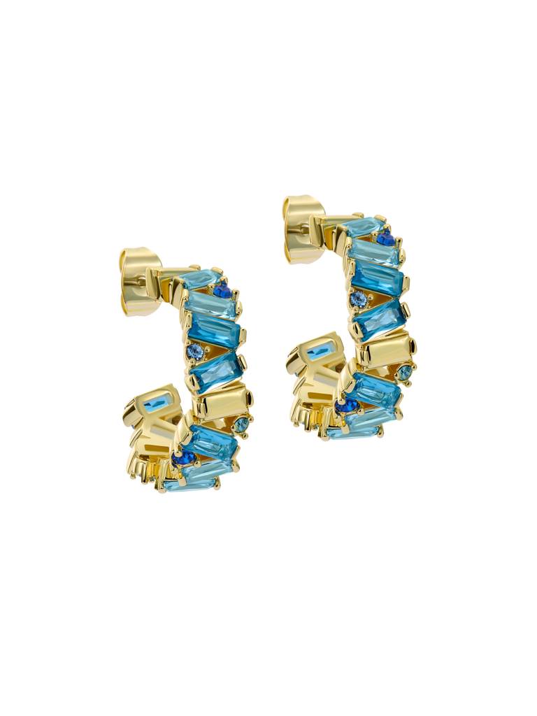 Clarence: Crystal Cluster Hoop Earrings : TBJ3949-02-35