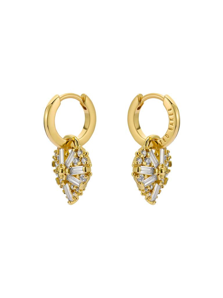 Cherise: Crystal Cluster Heart Huggie Drop Earrings : TBJ3980-02-02