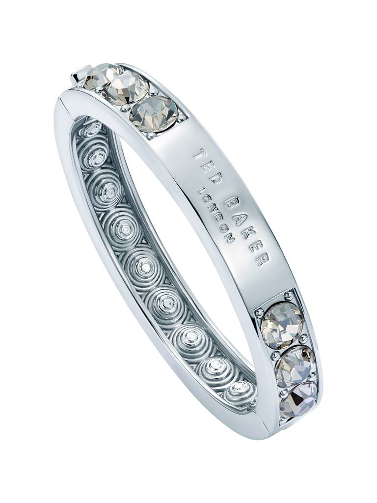 Rosie: Crystal Rock Hinged Bangle Bracelet : TBJ4043-01-454