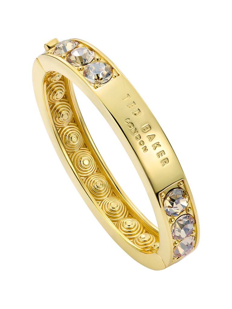 Rosie: Crystal Rock Hinged Bangle Bracelet : TBJ4043-02-453