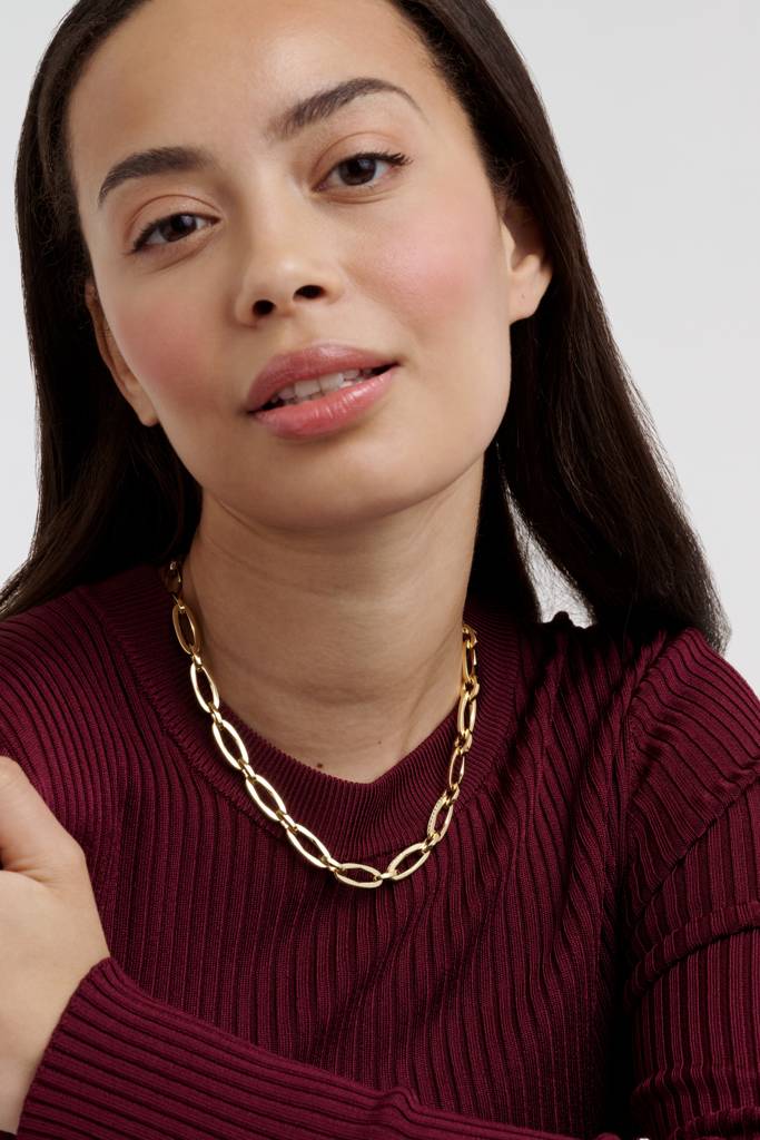 Shiya: Crystal Shimmer Chain Necklace : TBJ4045-02-02