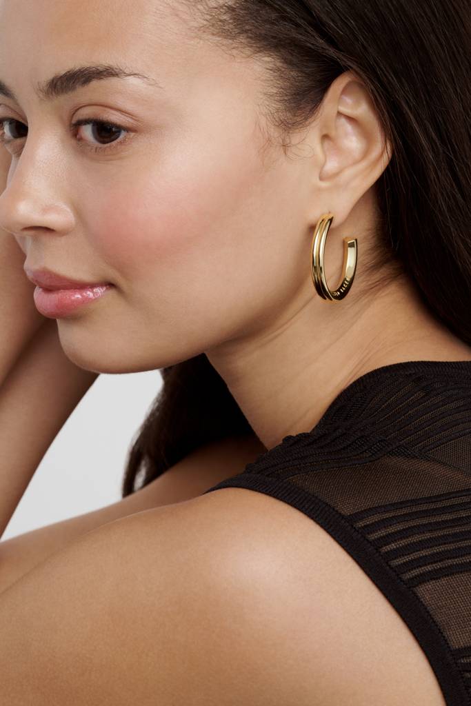 Hisla: Hidden Heart Large Hoop Earrings : TBJ4054-02-03
