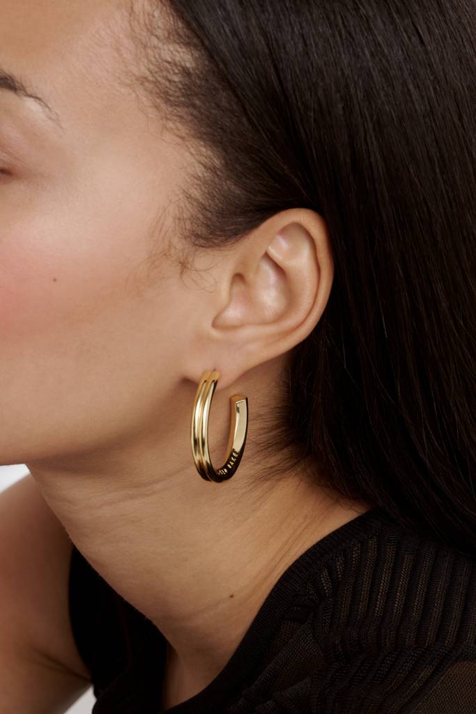 Hisla: Hidden Heart Large Hoop Earrings : TBJ4054-02-03