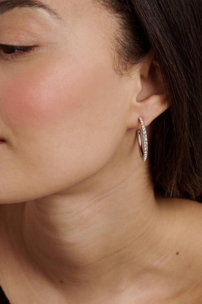 Clanci: Medium Crystal Hoop Earrings : TBJ4063-01-02