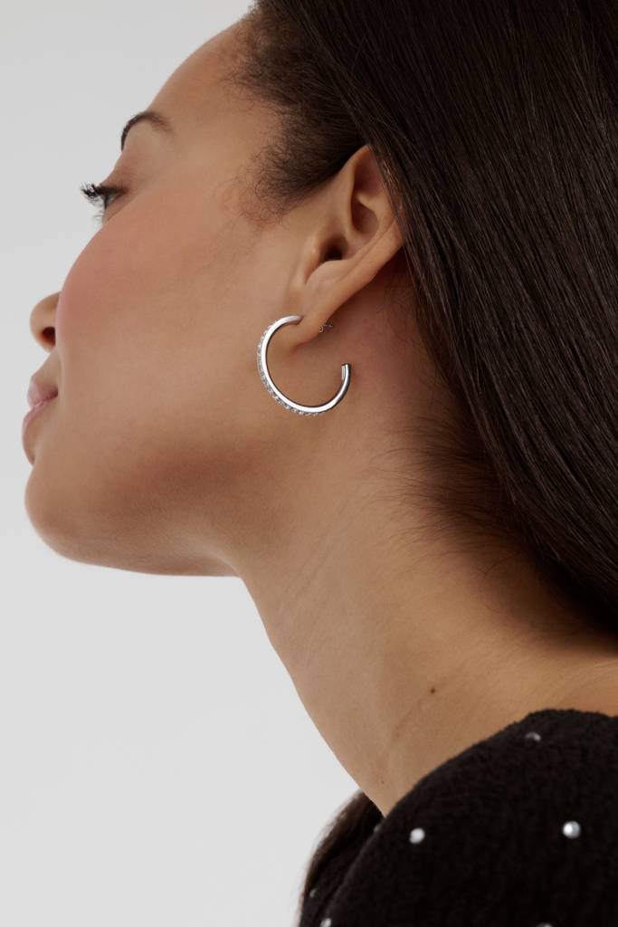 Clanci: Medium Crystal Hoop Earrings : TBJ4063-01-02