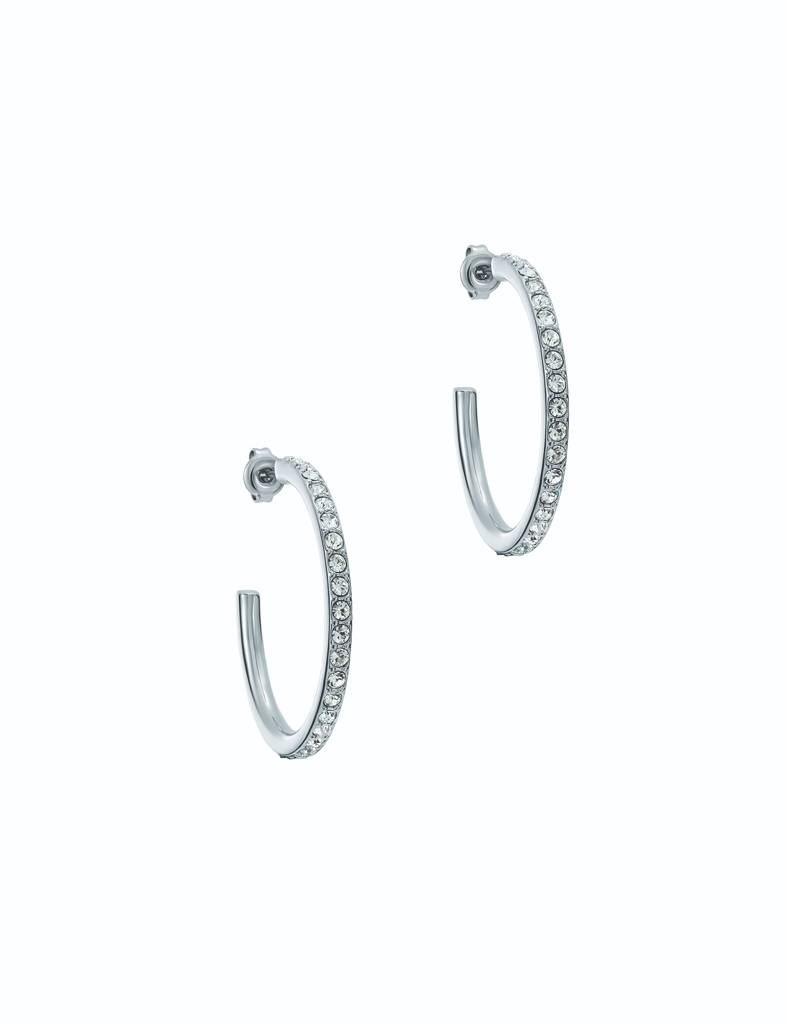 Clanci: Medium Crystal Hoop Earrings : TBJ4063-01-02