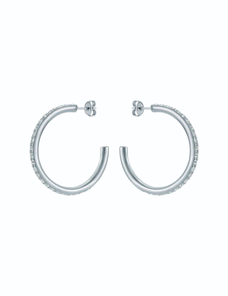 Clanci: Medium Crystal Hoop Earrings : TBJ4063-01-02