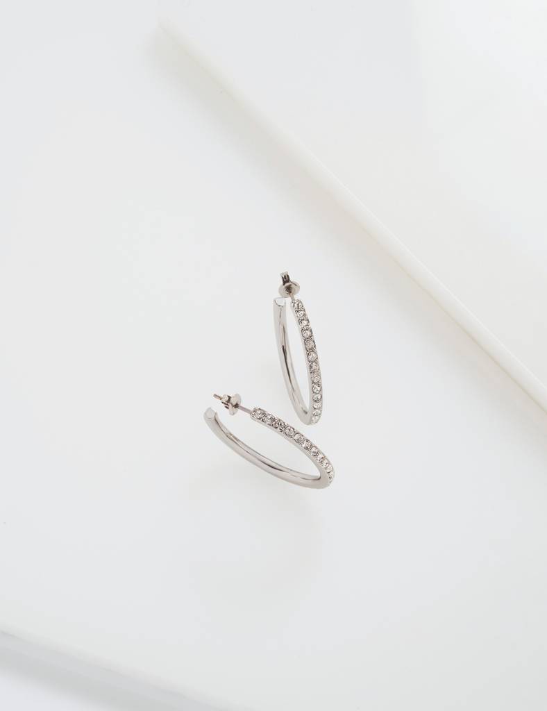Clanci: Medium Crystal Hoop Earrings : TBJ4063-01-02