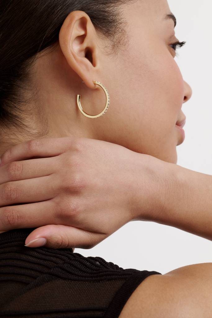 Clanci: Medium Crystal Hoop Earrings : TBJ4063-02-02