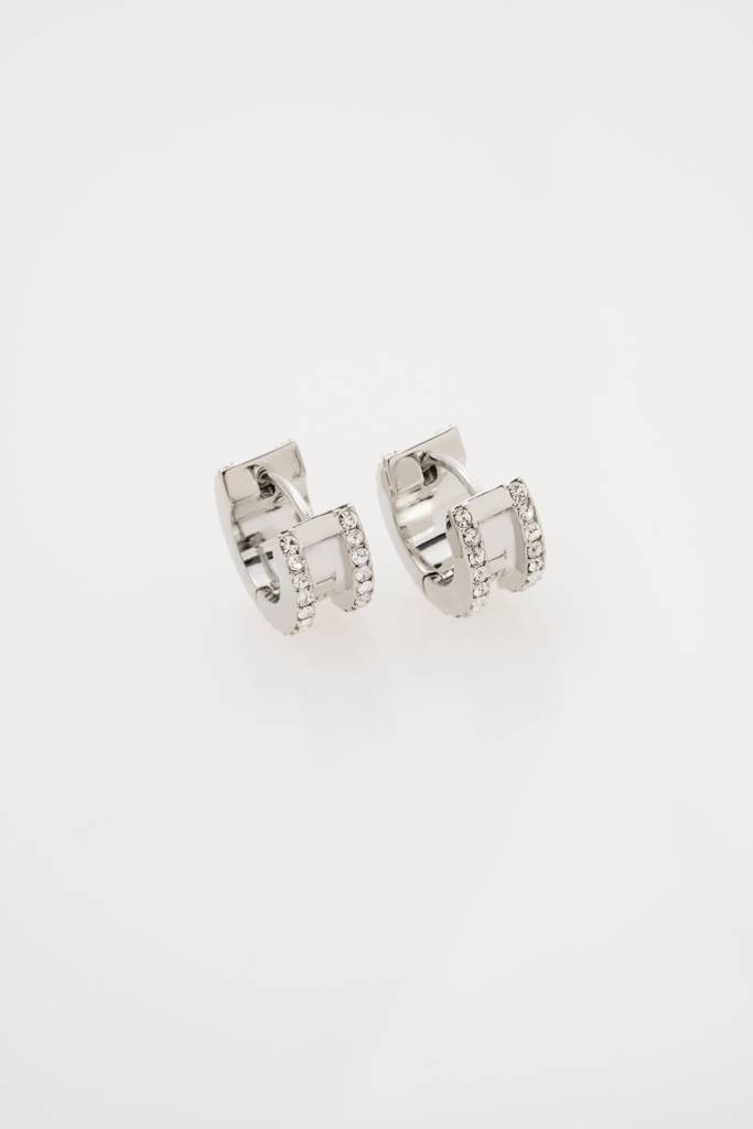 Rosie: Crystal Roll Huggie Earrings : TBJ4085-01-02