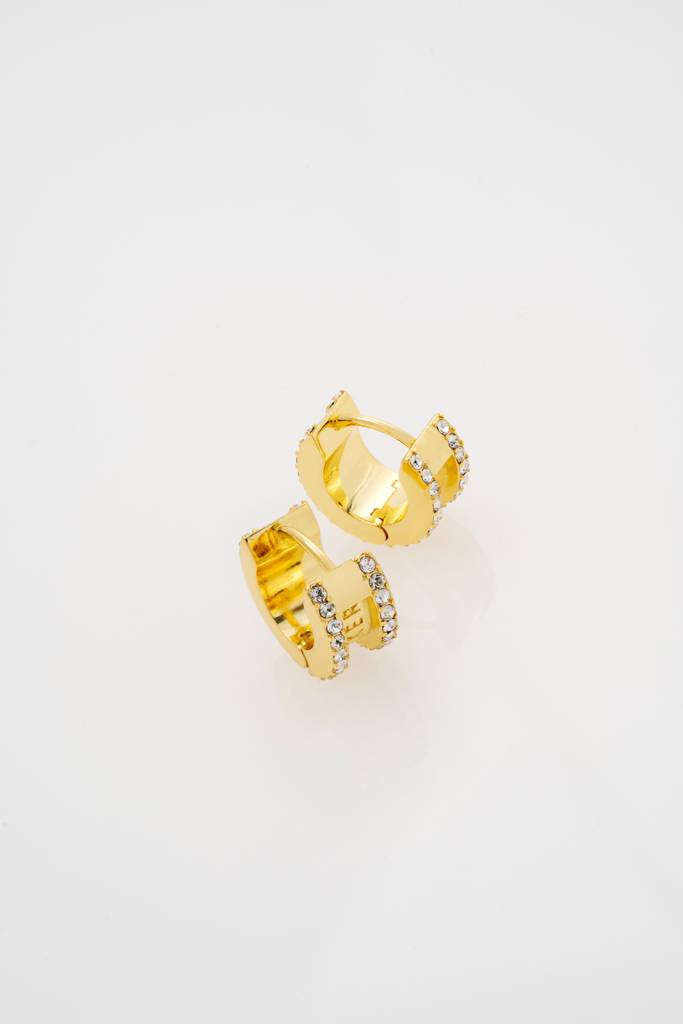 Rosie: Crystal Roll Huggie Earrings : TBJ4085-02-02